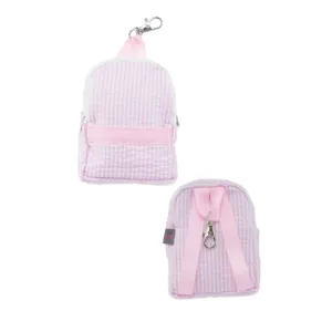 Personalized Seersucker Baby Pink Teeny Tiny Mini-Backpack