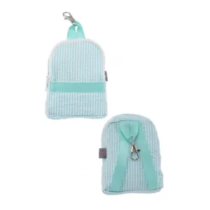 Personalized Seersucker Mint Teeny Tiny Backpack