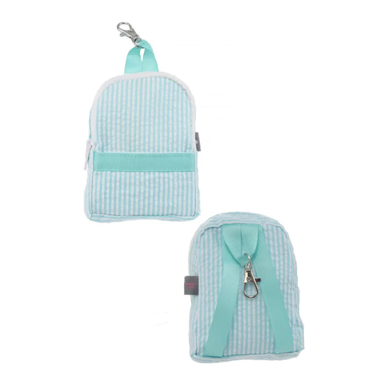 Personalized Seersucker Mint Teeny Tiny Backpack
