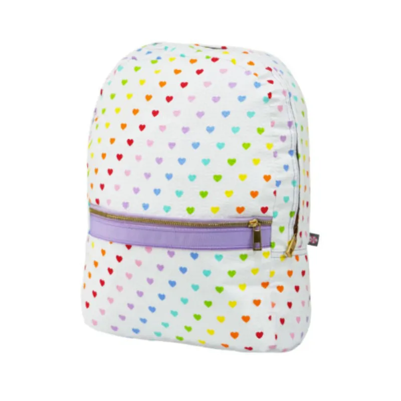 Personalized Seersucker Tiny Hearts Small Backpack