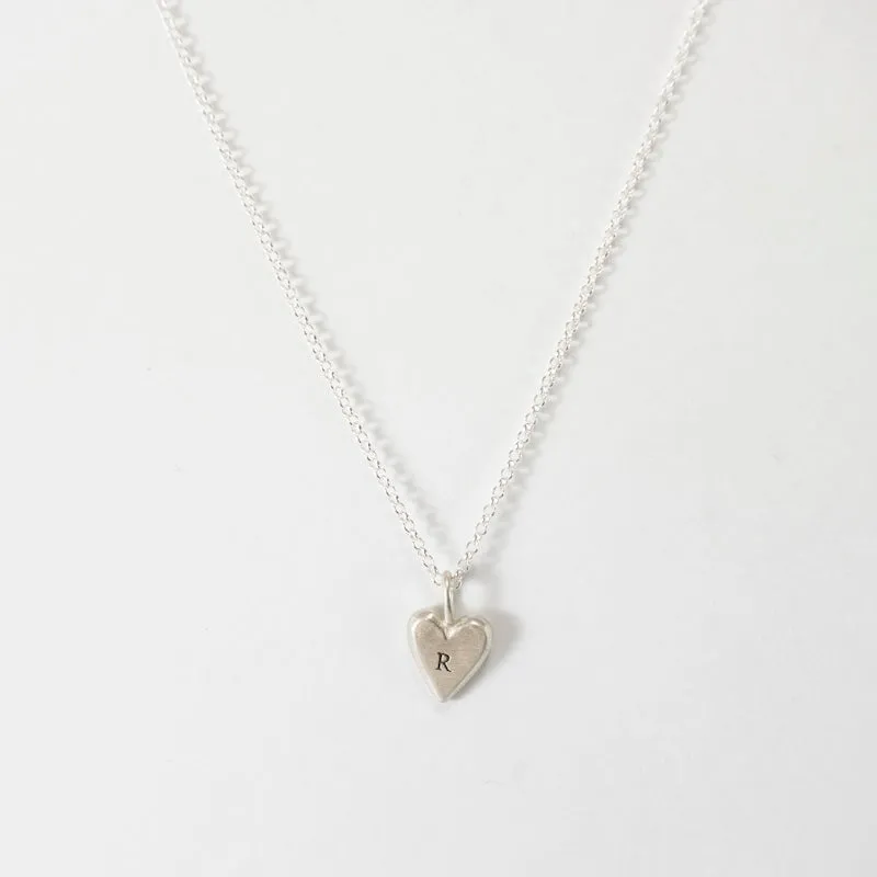 Personalized Tiny Heart Necklace in Sterling Silver