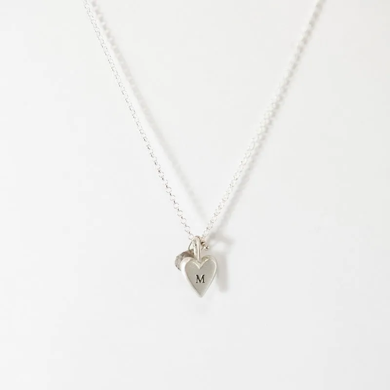 Personalized Tiny Heart Necklace in Sterling Silver