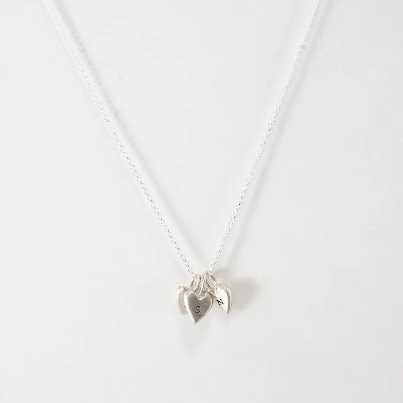 Personalized Tiny Heart Necklace in Sterling Silver