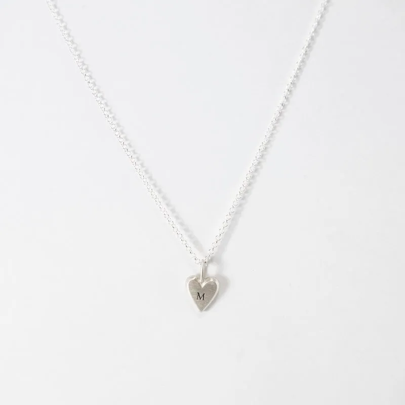Personalized Tiny Heart Necklace in Sterling Silver