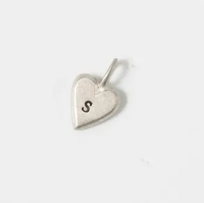 Personalized Tiny Heart Sterling Silver Charm