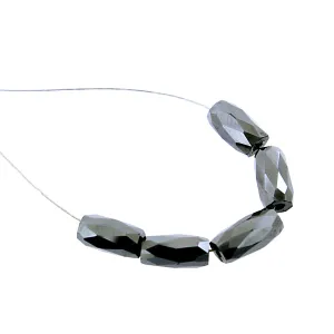 Pipe Shape Black Diamond Loose Beads -5 Beads - 30 Cts.