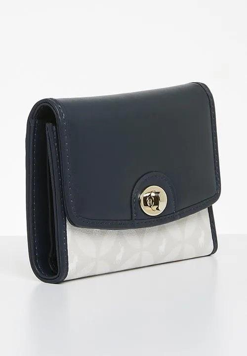 Polo Preston Compact Trifold Purse Bag  Navy