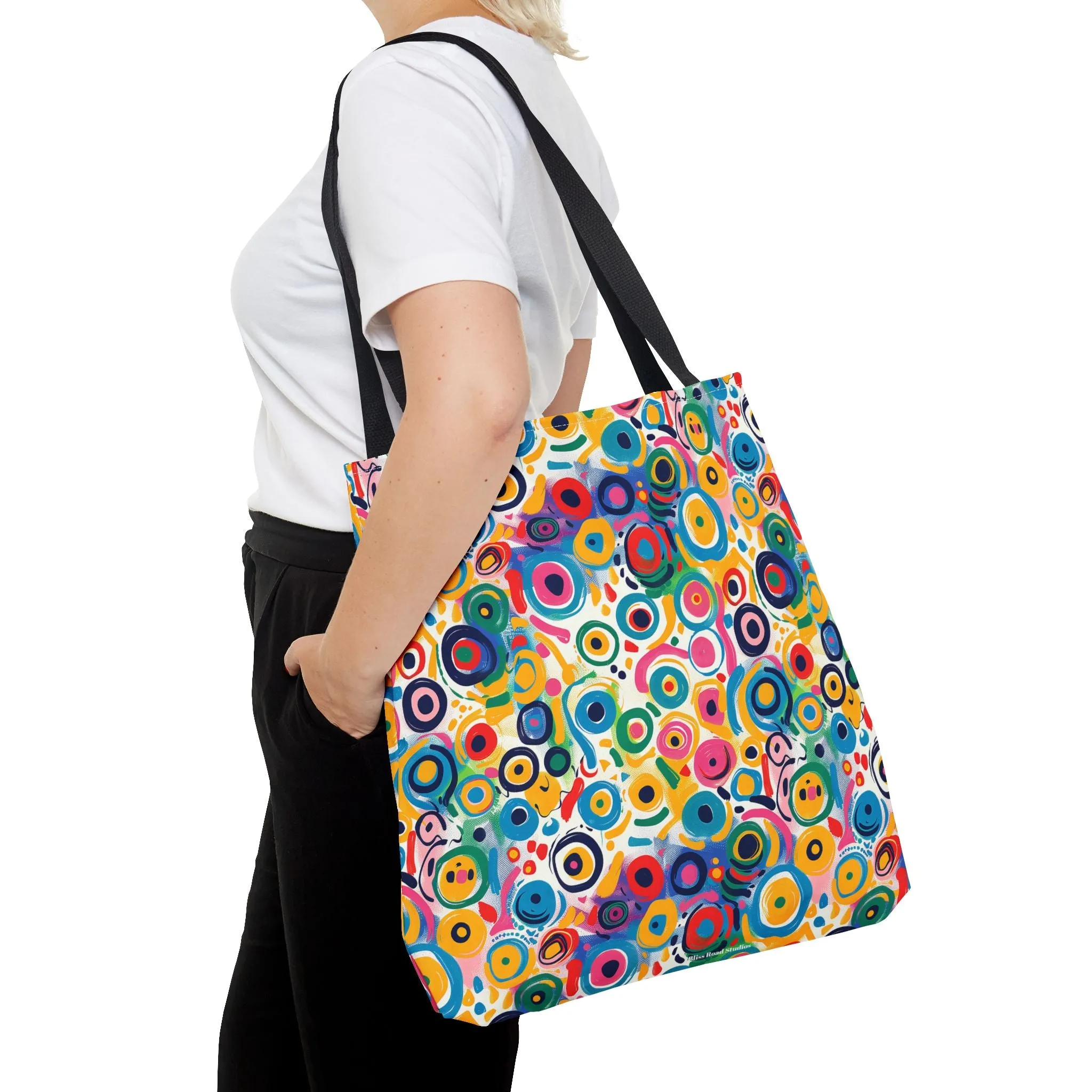 Pop Art Swirls Tote Bag - Swirl Your Way Through Life in Bold Style! Available in 3 sizes.