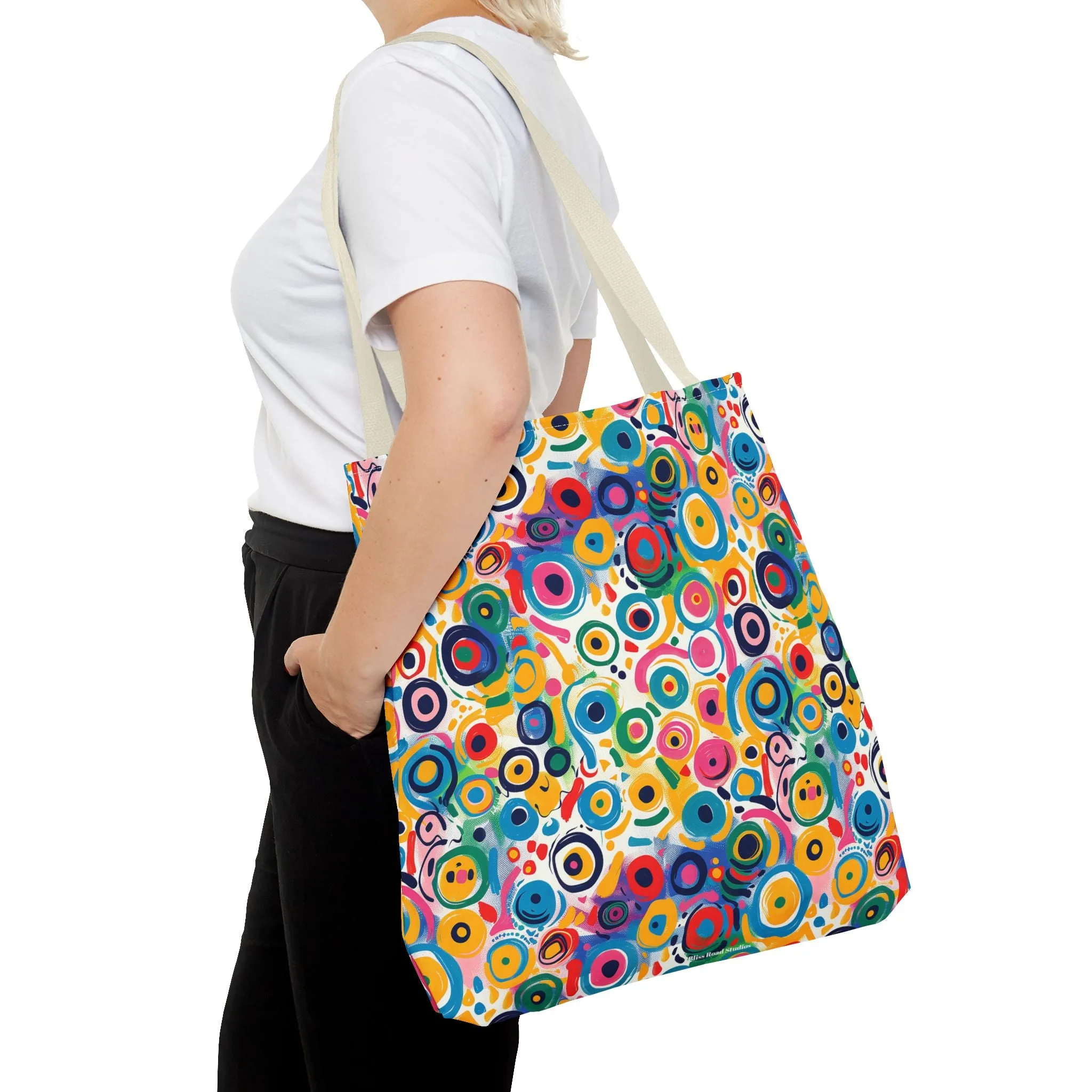 Pop Art Swirls Tote Bag - Swirl Your Way Through Life in Bold Style! Available in 3 sizes.