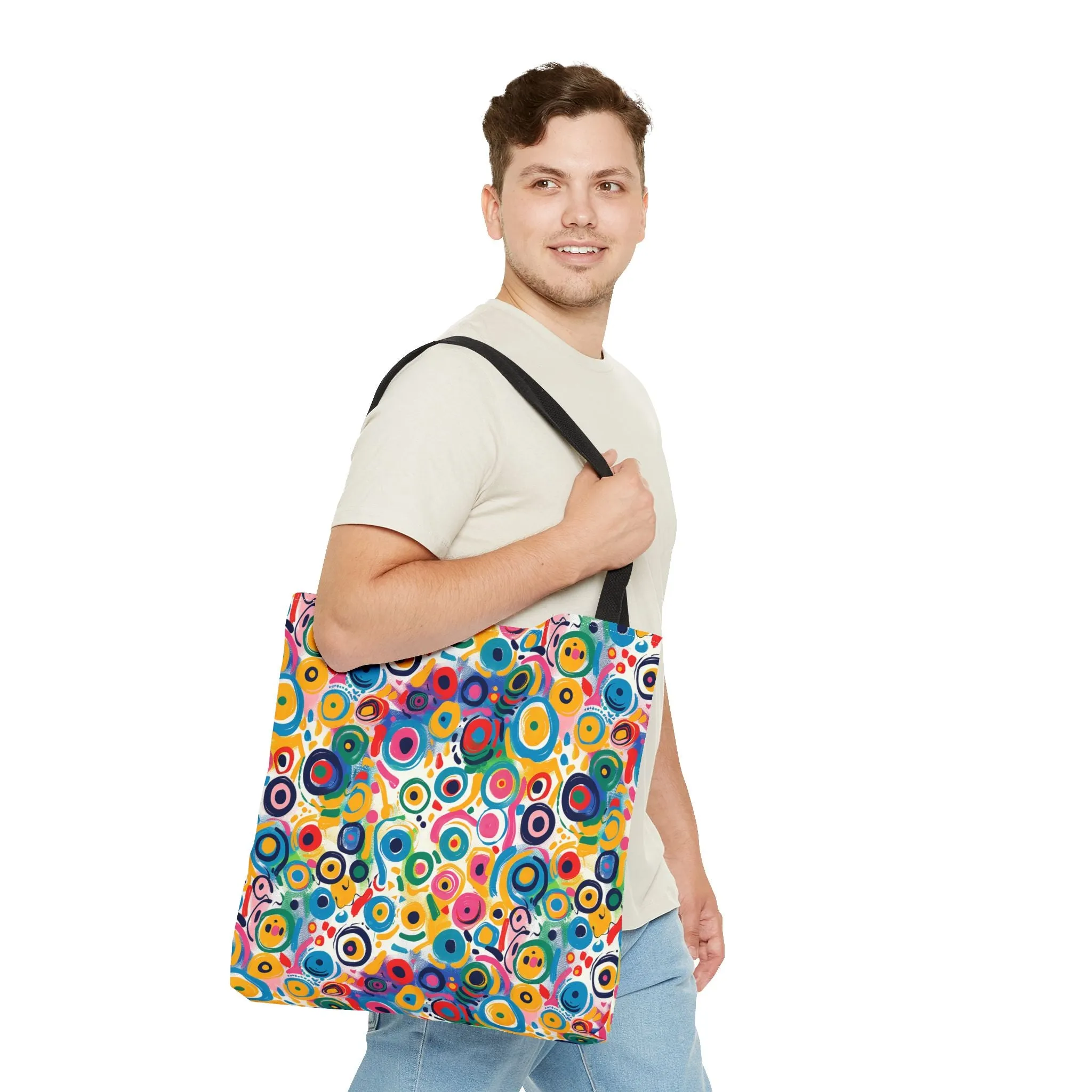 Pop Art Swirls Tote Bag - Swirl Your Way Through Life in Bold Style! Available in 3 sizes.