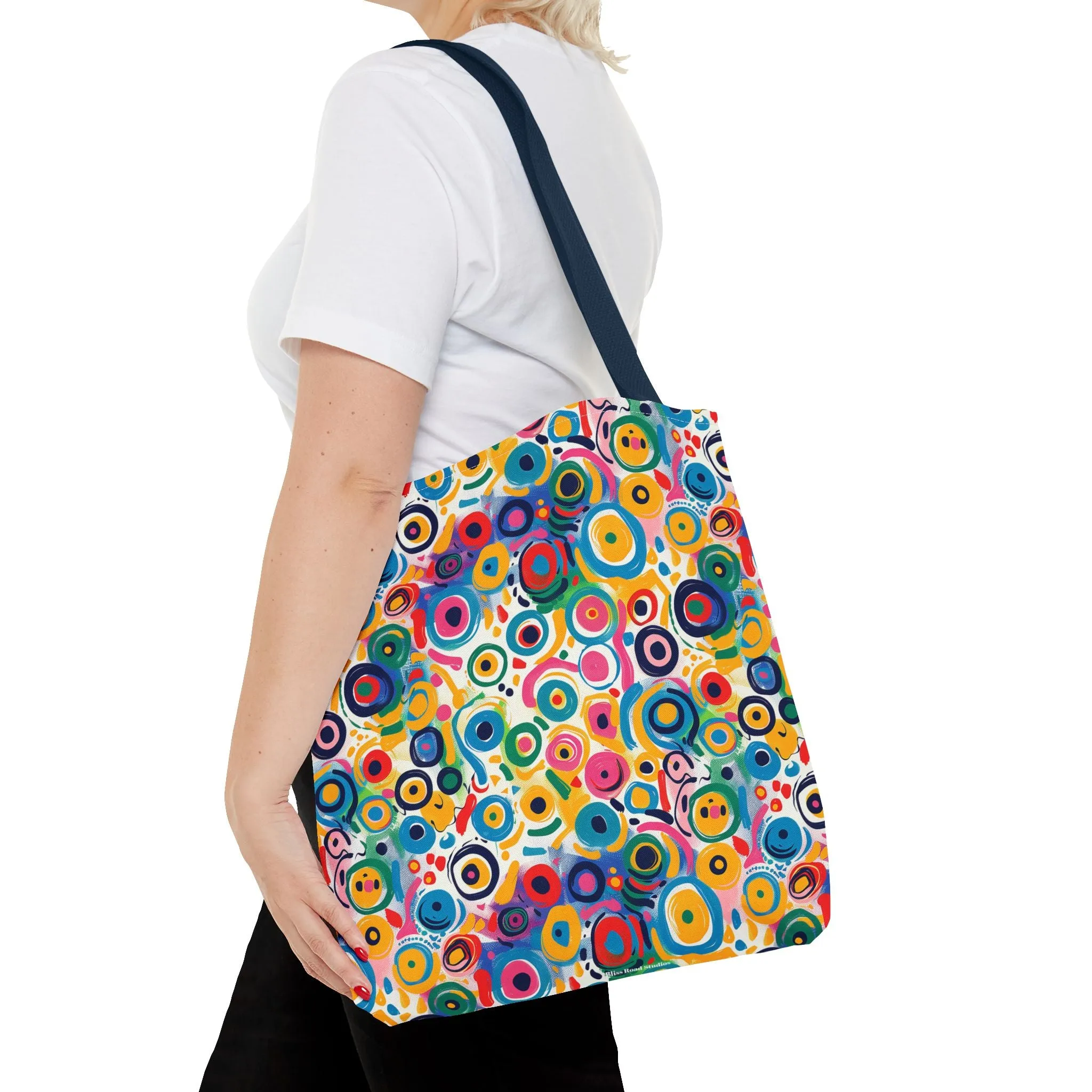 Pop Art Swirls Tote Bag - Swirl Your Way Through Life in Bold Style! Available in 3 sizes.