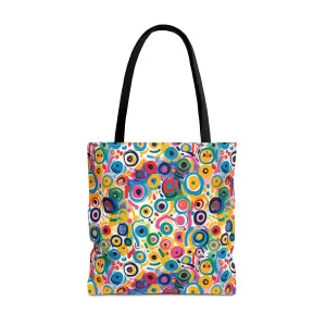 Pop Art Swirls Tote Bag - Swirl Your Way Through Life in Bold Style! Available in 3 sizes.