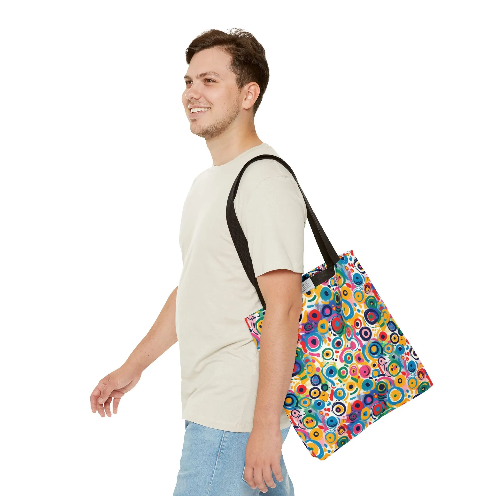 Pop Art Swirls Tote Bag - Swirl Your Way Through Life in Bold Style! Available in 3 sizes.