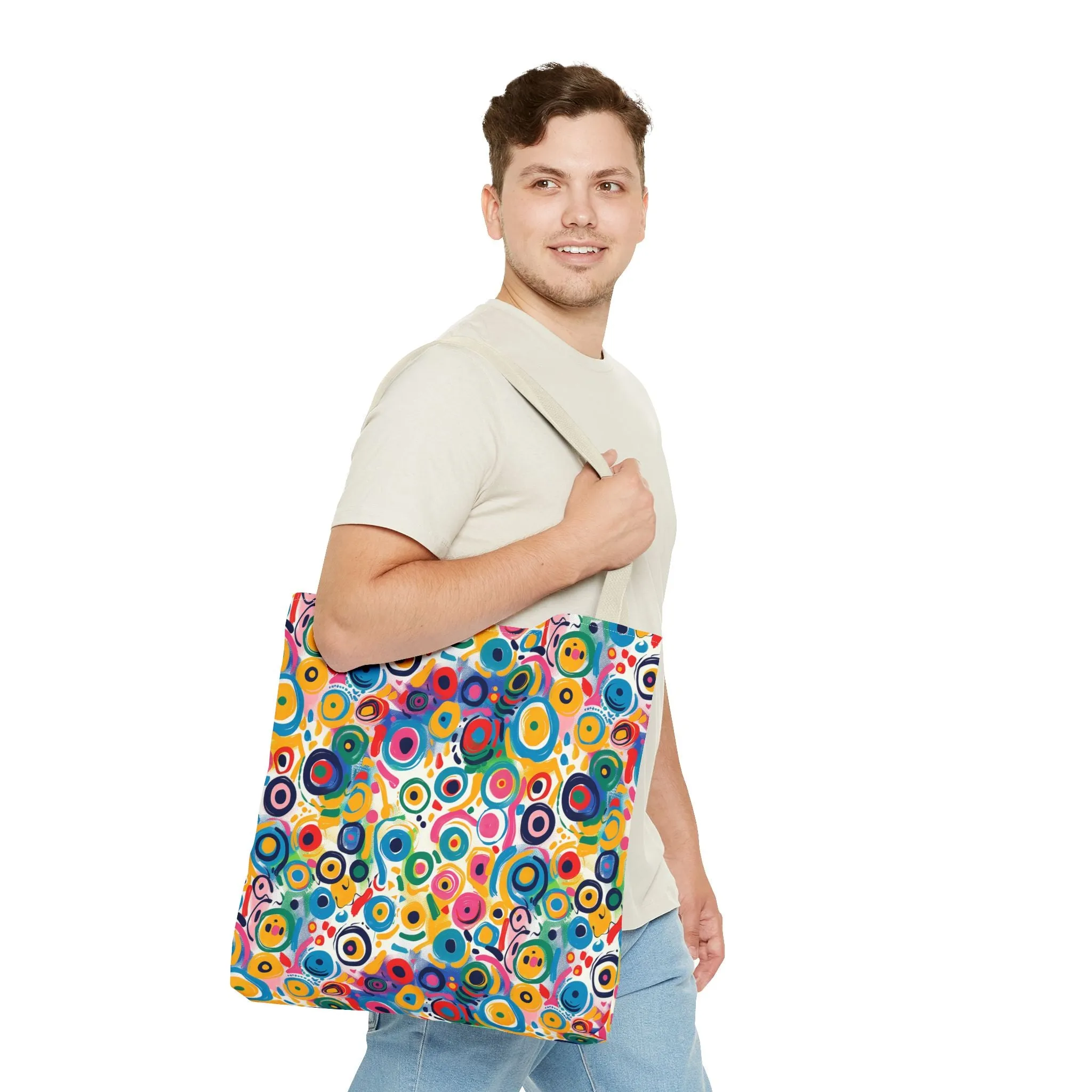 Pop Art Swirls Tote Bag - Swirl Your Way Through Life in Bold Style! Available in 3 sizes.