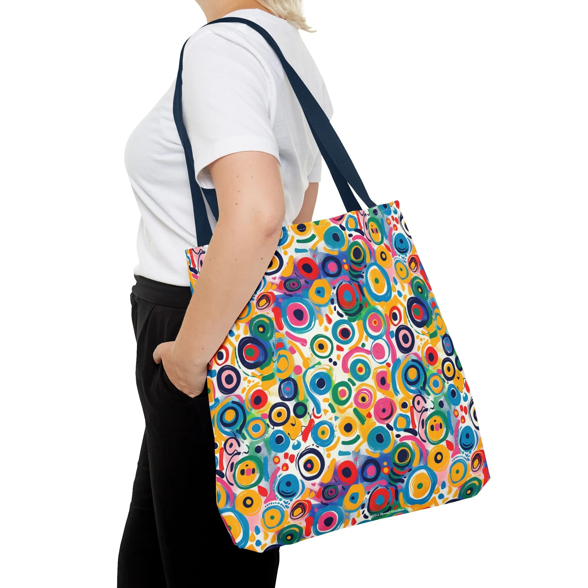 Pop Art Swirls Tote Bag - Swirl Your Way Through Life in Bold Style! Available in 3 sizes.