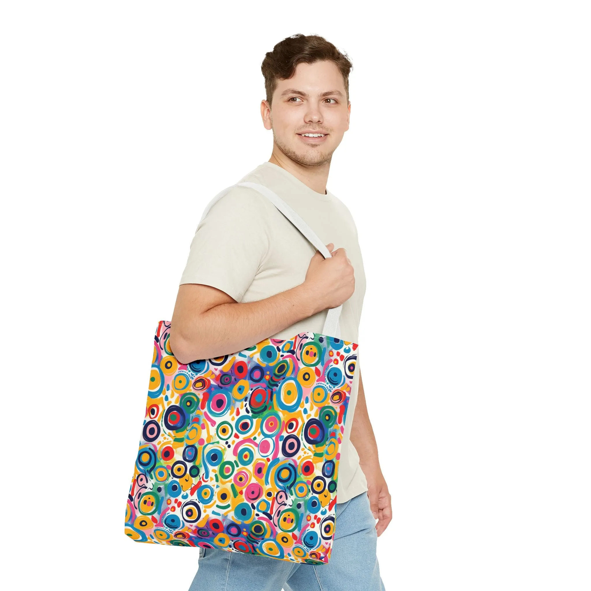Pop Art Swirls Tote Bag - Swirl Your Way Through Life in Bold Style! Available in 3 sizes.