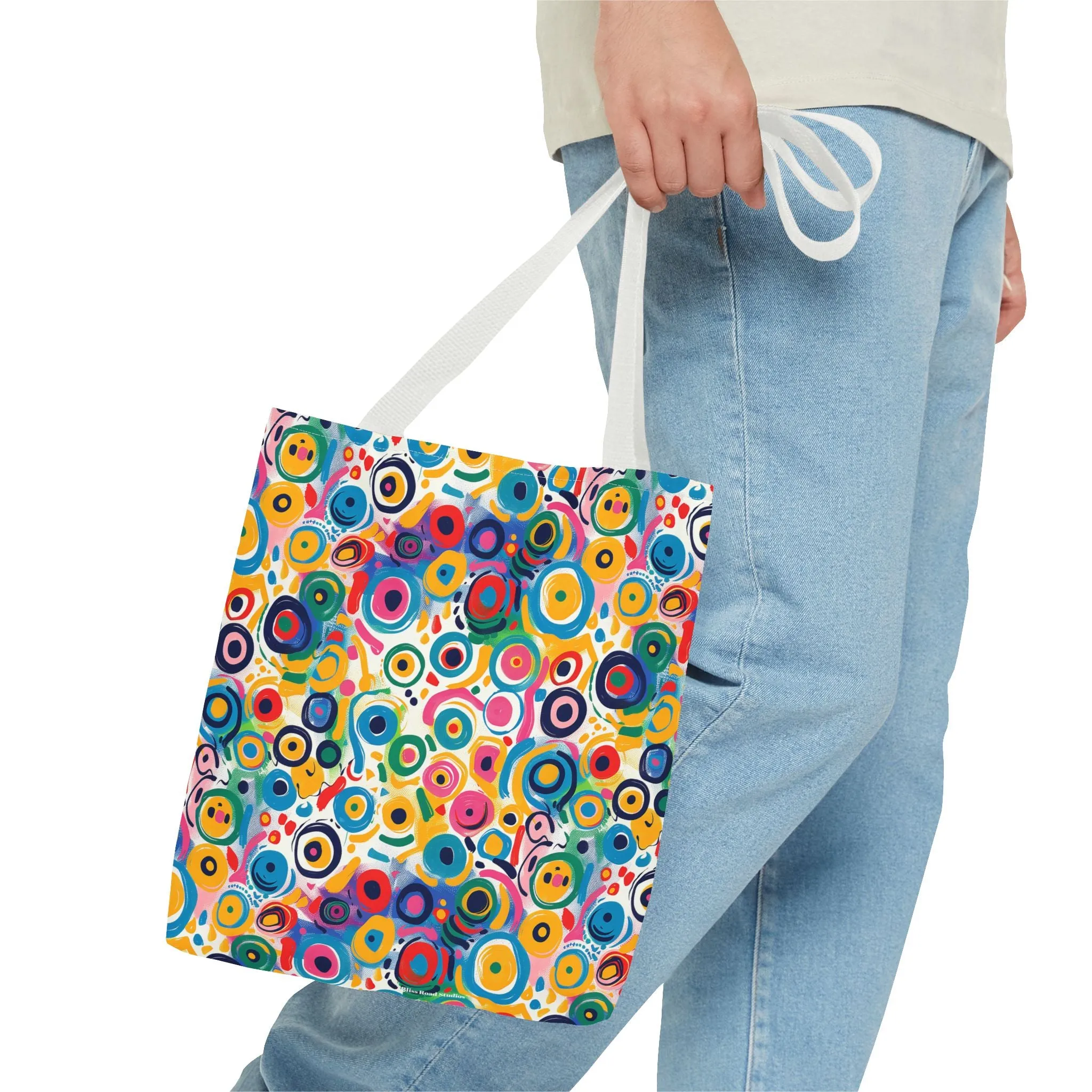 Pop Art Swirls Tote Bag - Swirl Your Way Through Life in Bold Style! Available in 3 sizes.