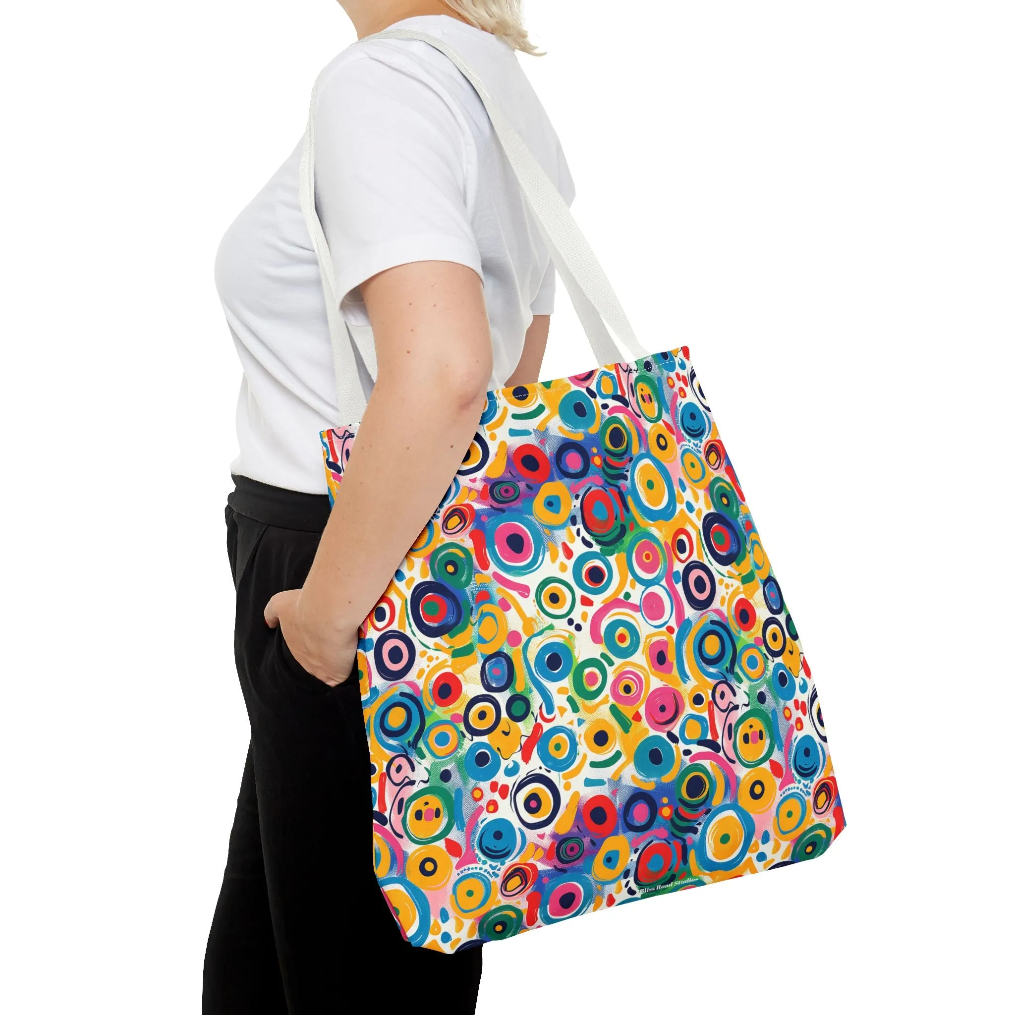 Pop Art Swirls Tote Bag - Swirl Your Way Through Life in Bold Style! Available in 3 sizes.
