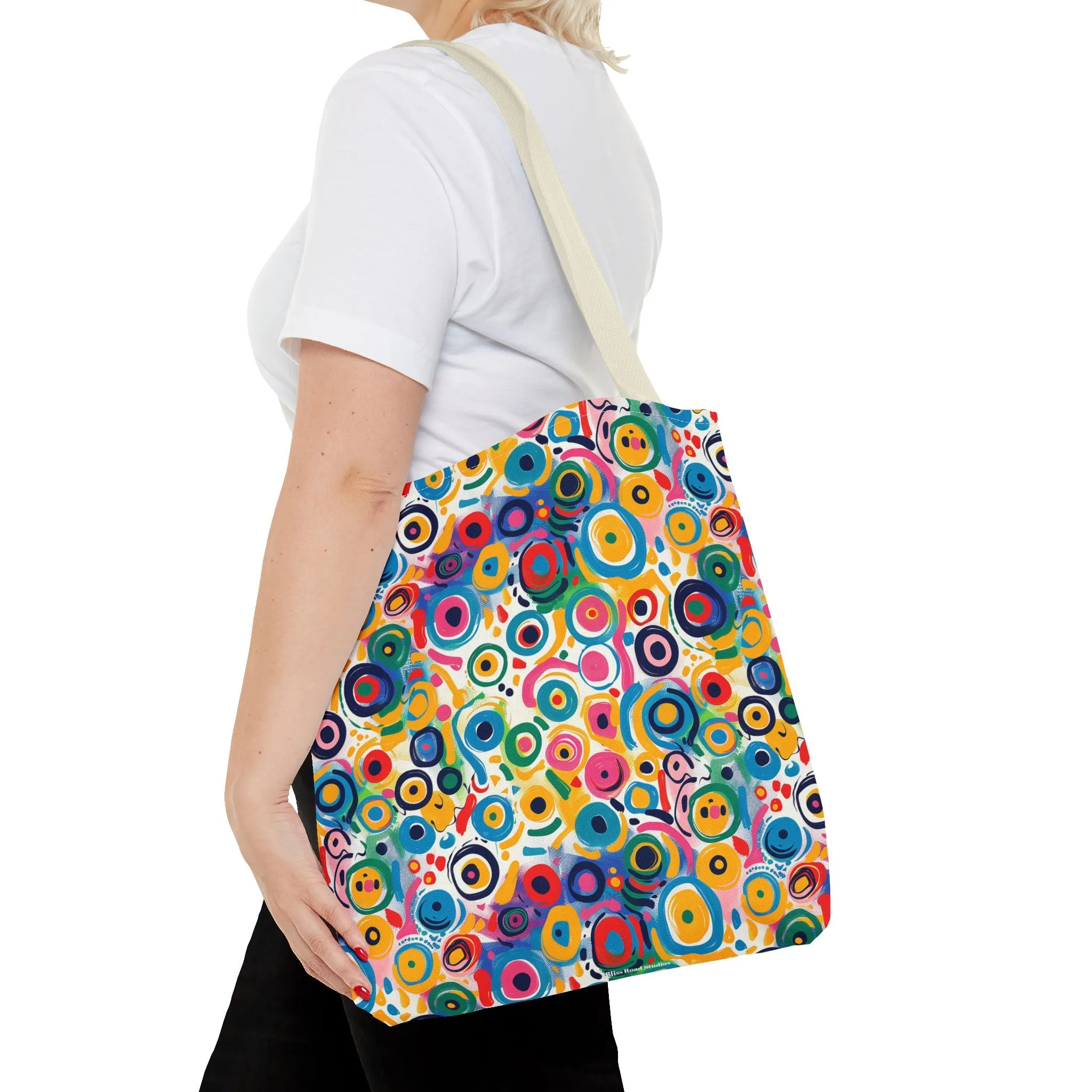 Pop Art Swirls Tote Bag - Swirl Your Way Through Life in Bold Style! Available in 3 sizes.