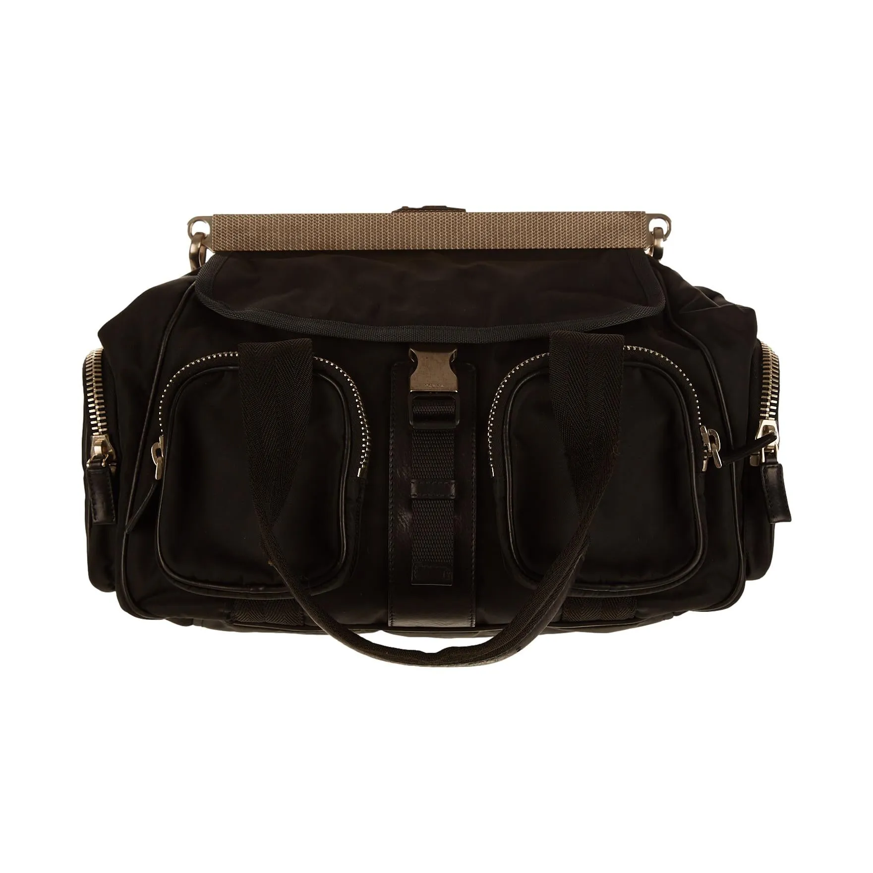 Prada Black Nylon Chain Tactical Bag