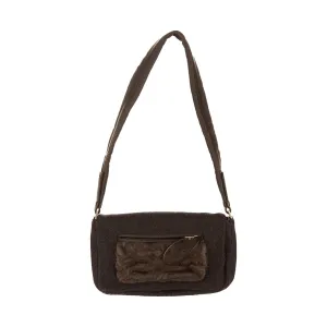 Prada Black Wool Shoulder Bag