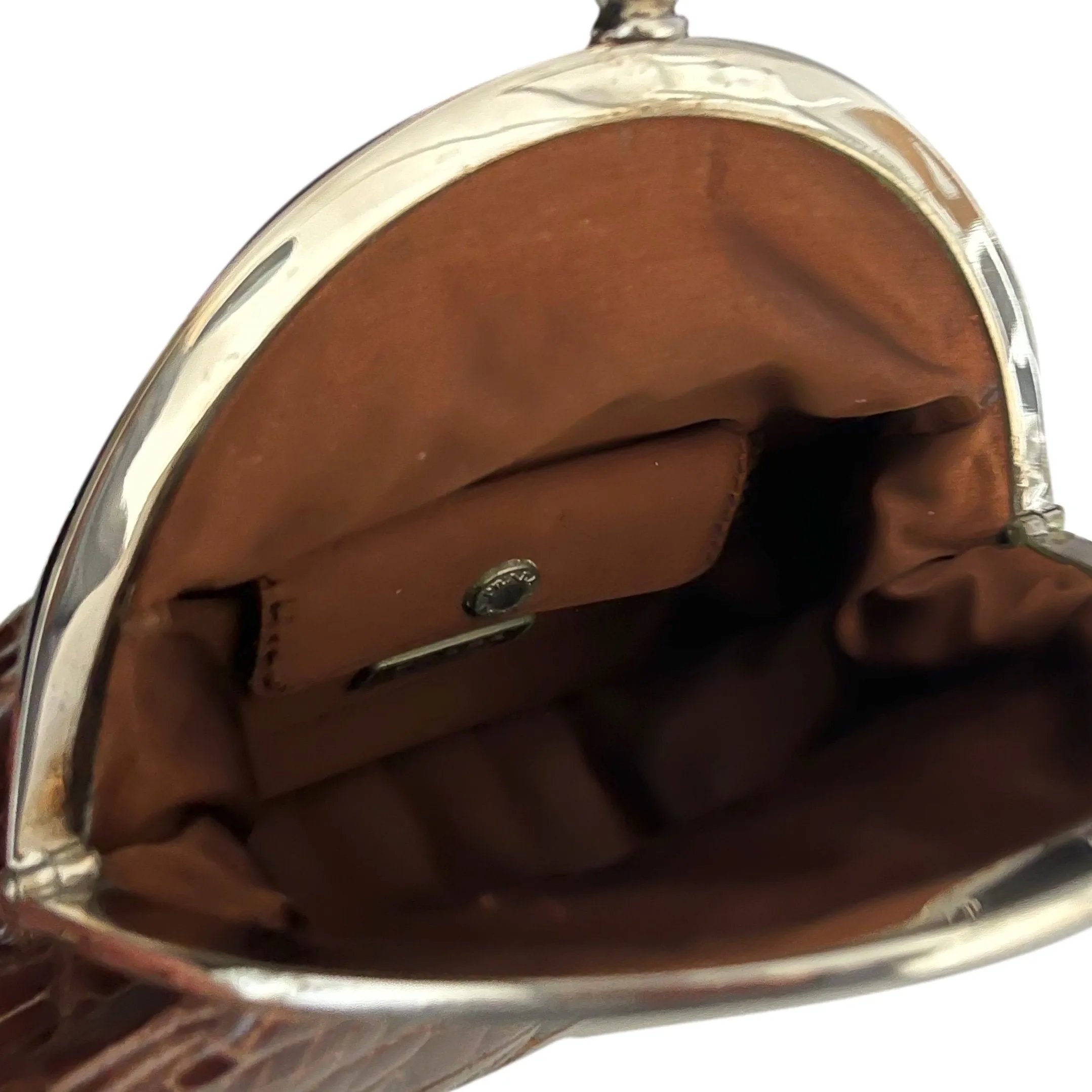 Prada Brown Croc Embossed Mini Bag