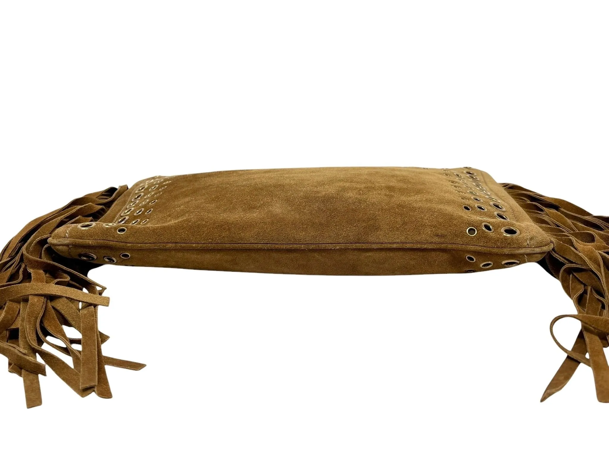 Prada Brown Suede Rivet Clutch