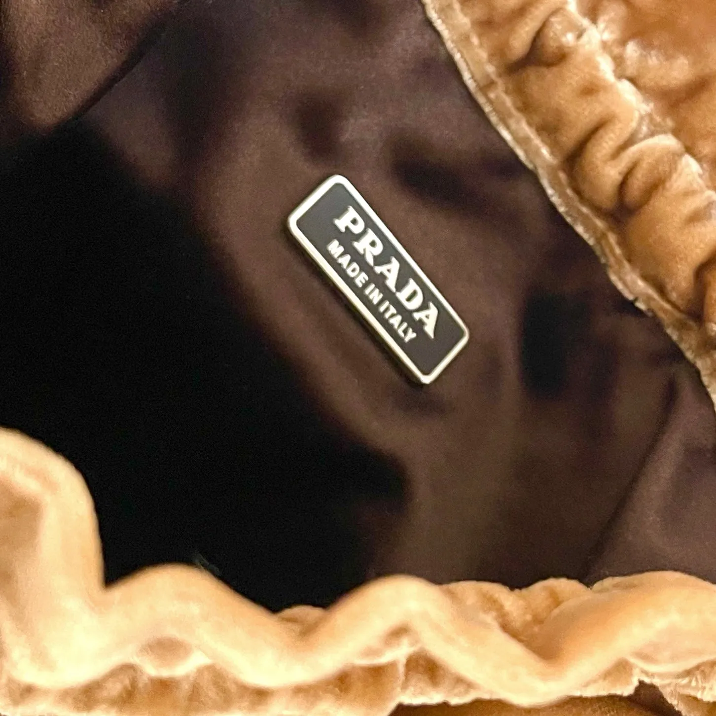 Prada Brown Velvet  Mini Bag