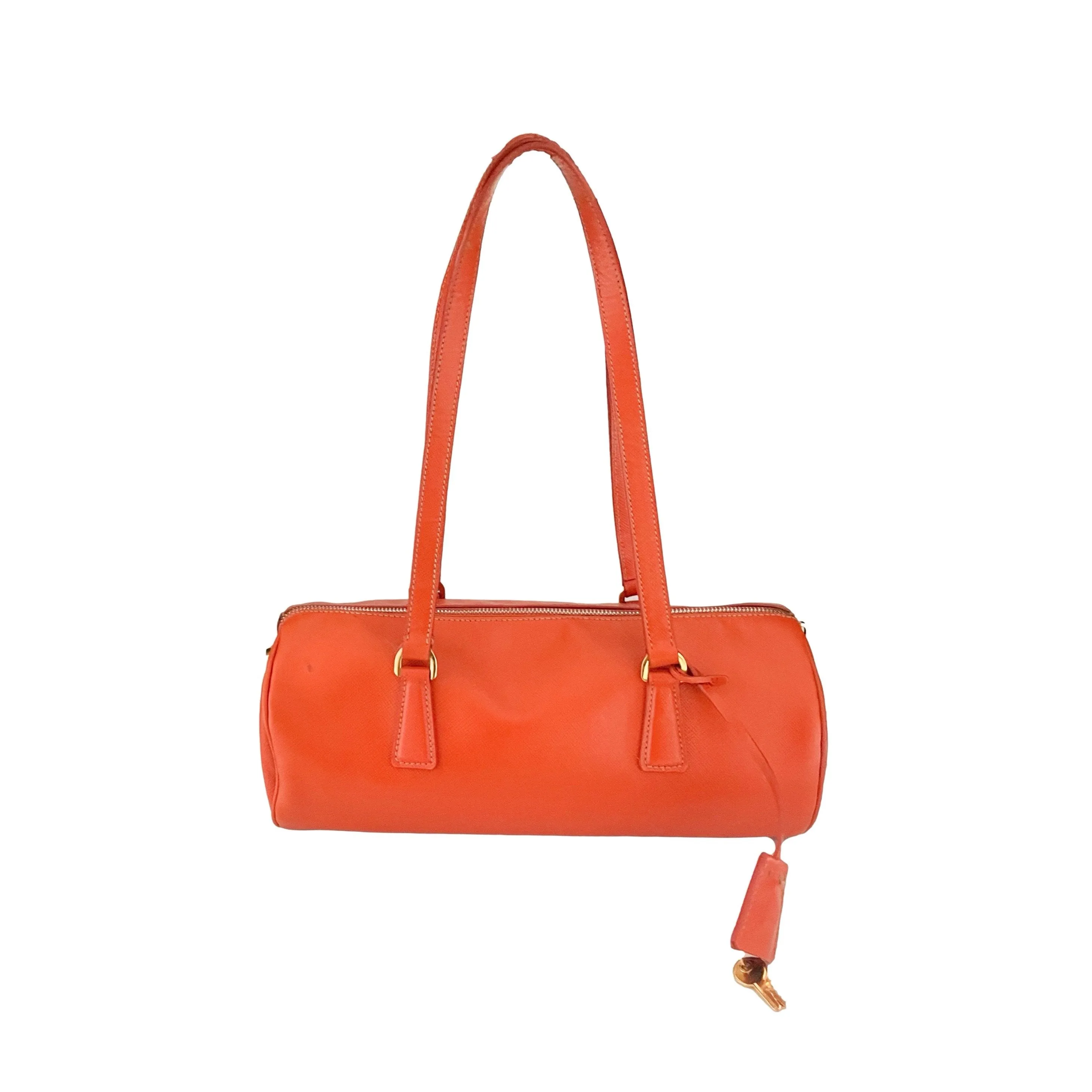 Prada Orange Barrel Shoulder Bag