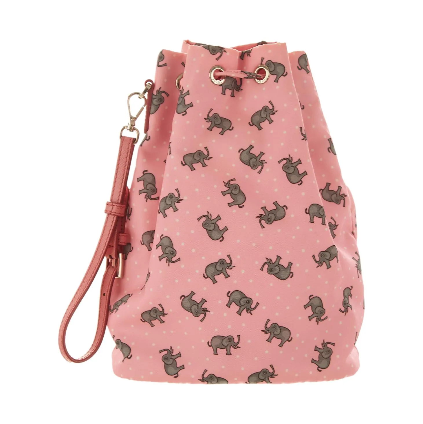 Prada Pink Elephant Print Wristlet