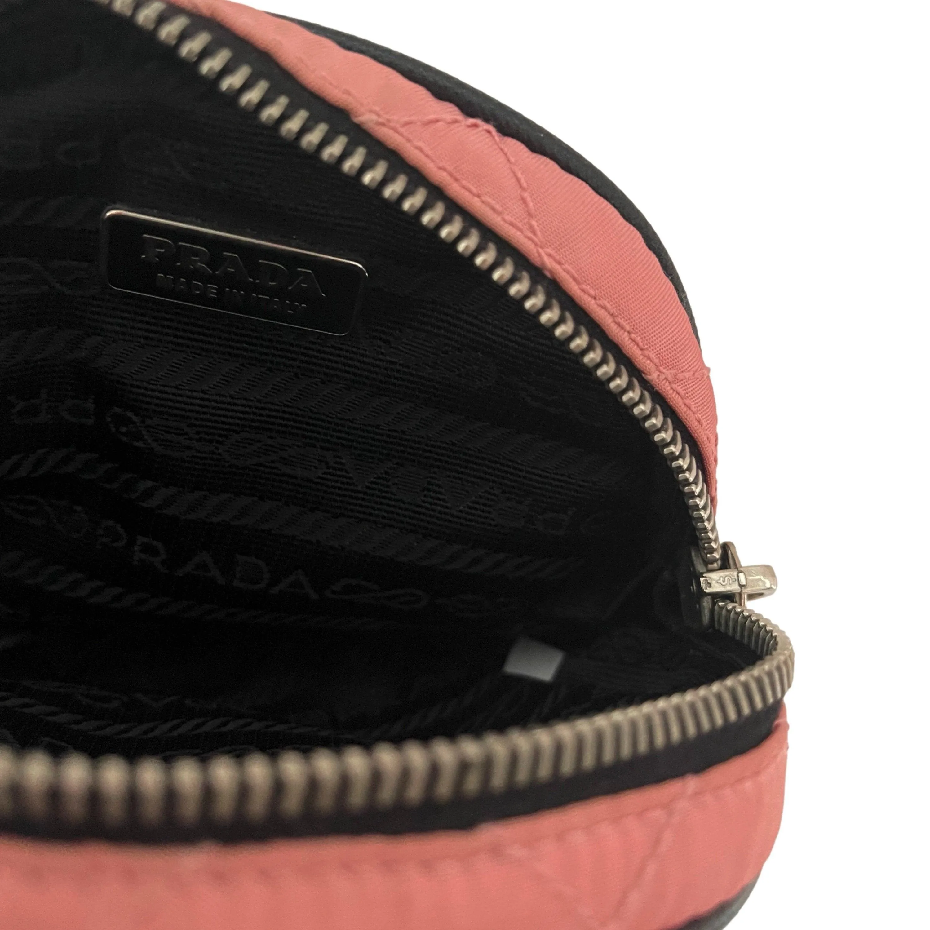 Prada Pink Quilted Logo Wristlet