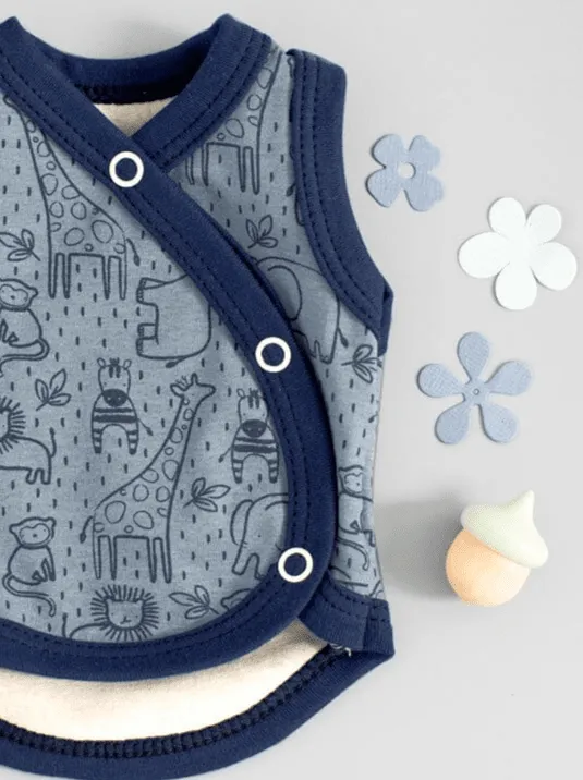 Premature Baby Vest, Safari Friends