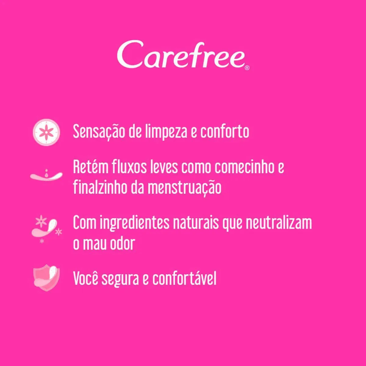 Protetor Diário Carefree Original Com Perfume, 40 Unidades
