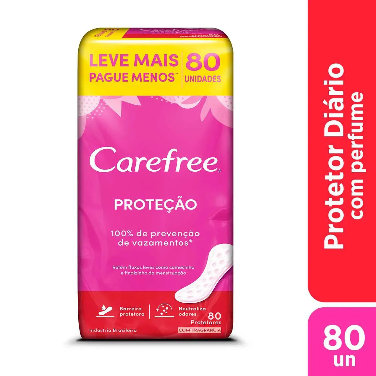 Protetor Diário Carefree Original Com Perfume, Leve 80 Pague 60