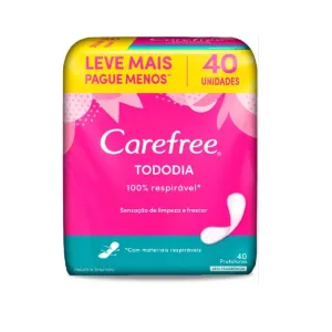Protetor Diário Carefree Todo Dia Sem Perfume, Pacote Com 40 Unidades