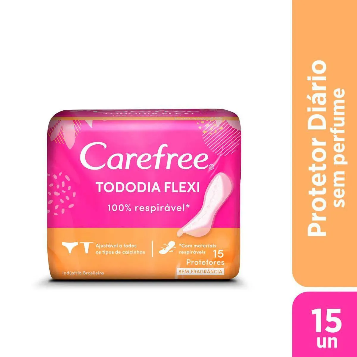 Protetor Diário Carefree Tododia Flexi 15 Unidades