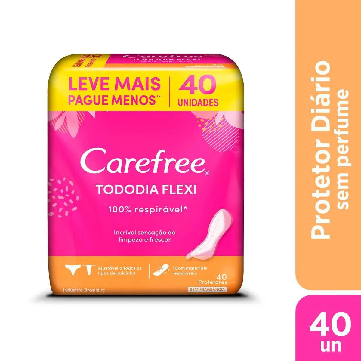 Protetor Diário Carefree Tododia Flexi 40 Unidades