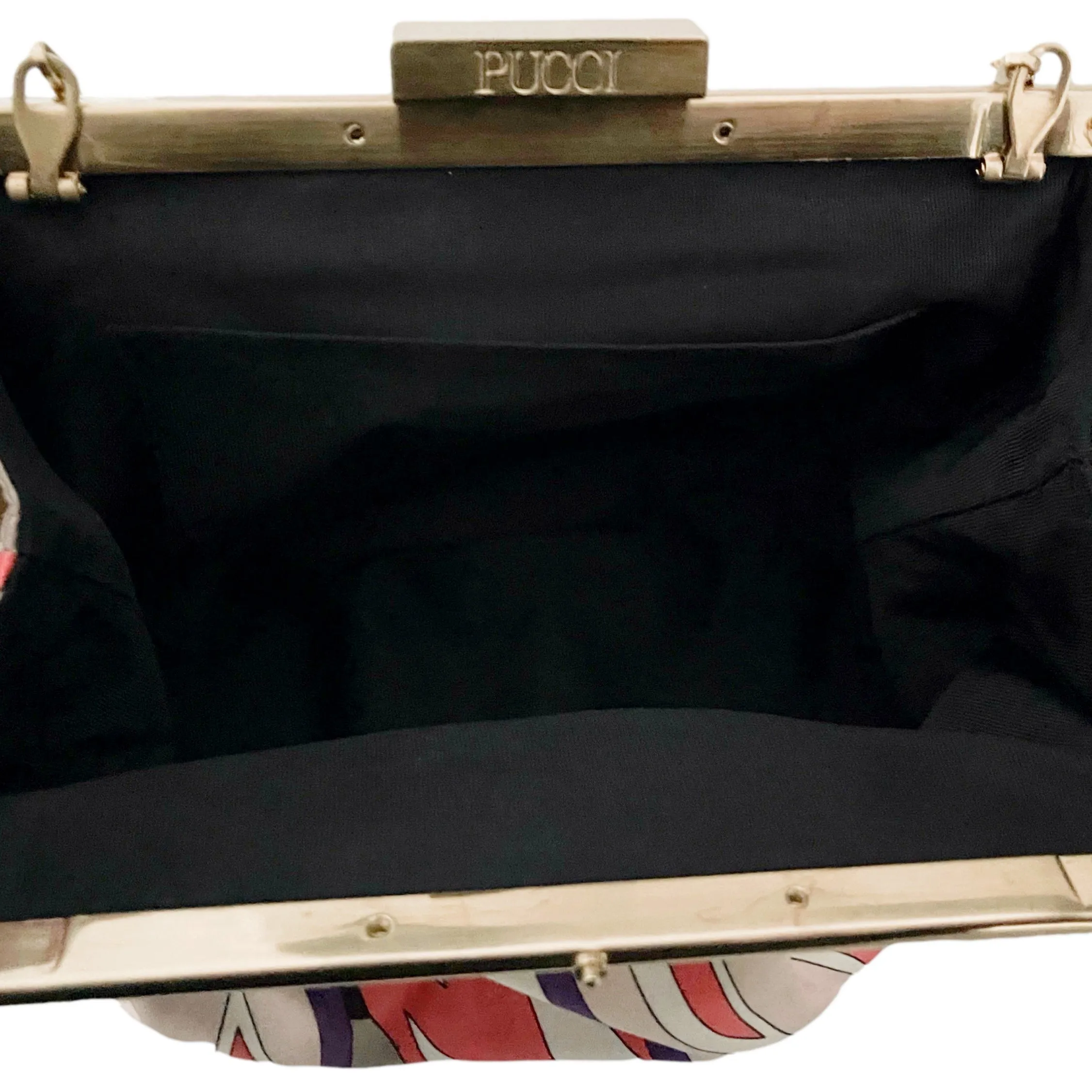 Pucci Pink Print Satin Kisslock Bag
