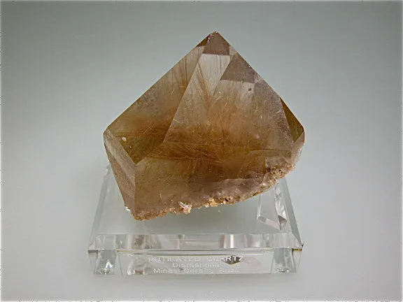 Quartz with Rutile Inclusions, Diamantina, Minas Gerais, Brazil Small cabinet 5 x 7 x 9 cm $500. Online 5/22