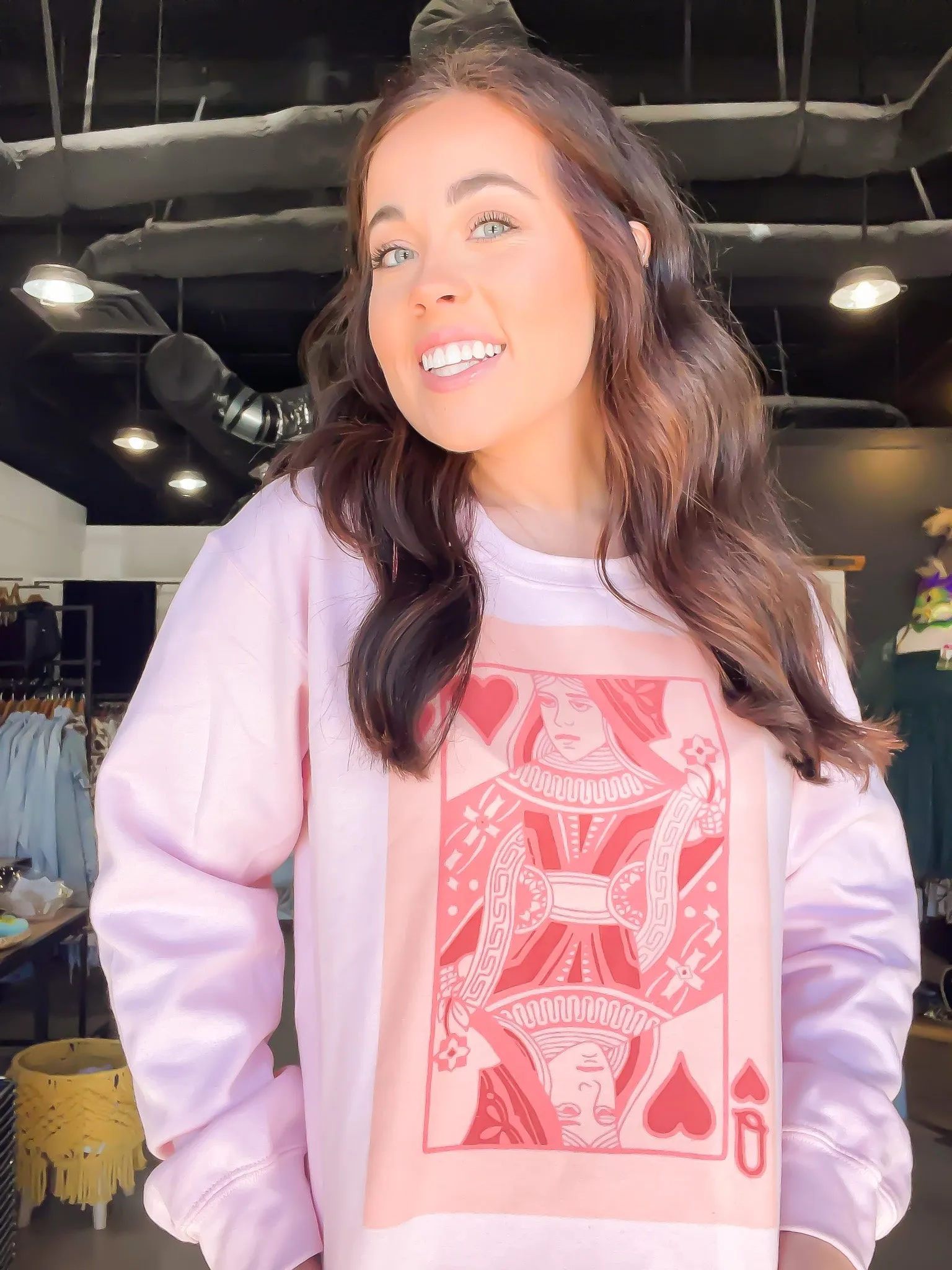 Queen of Pink Hearts Graphic Sweatshirt