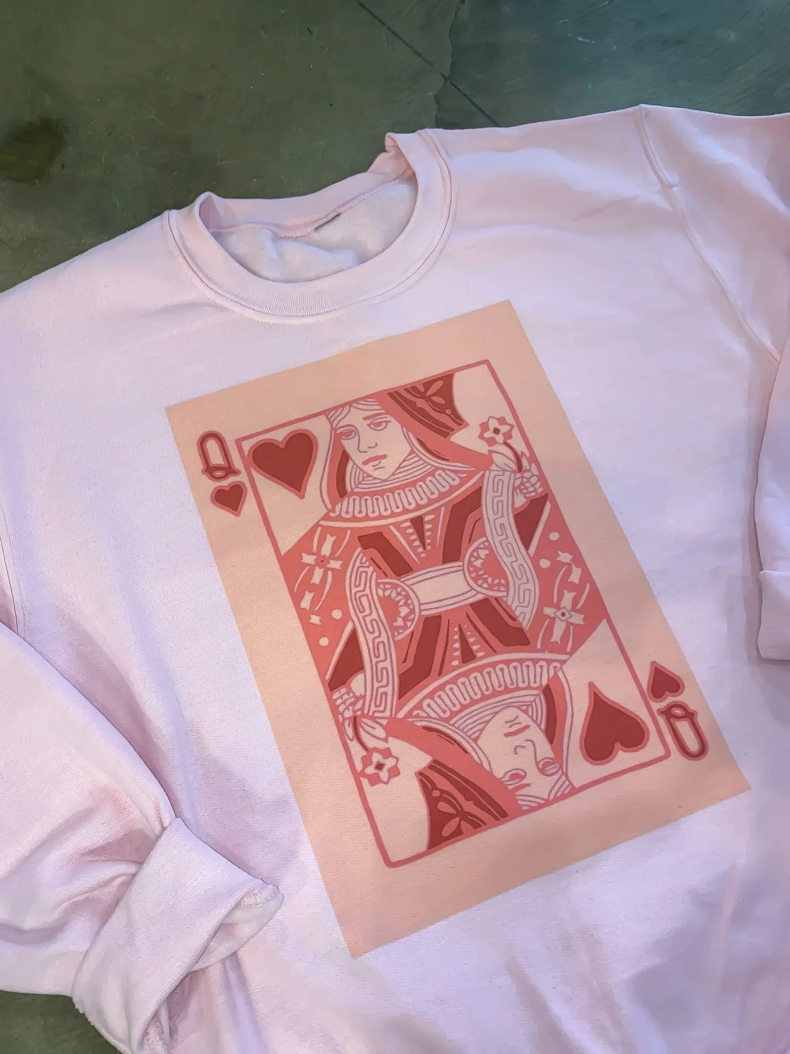 Queen of Pink Hearts Graphic Sweatshirt