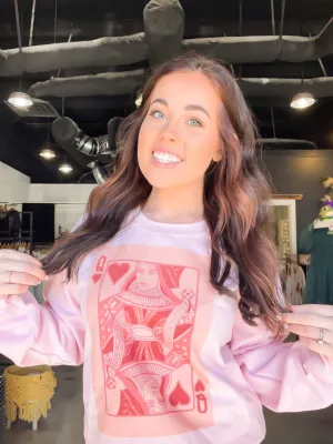 Queen of Pink Hearts Graphic Sweatshirt