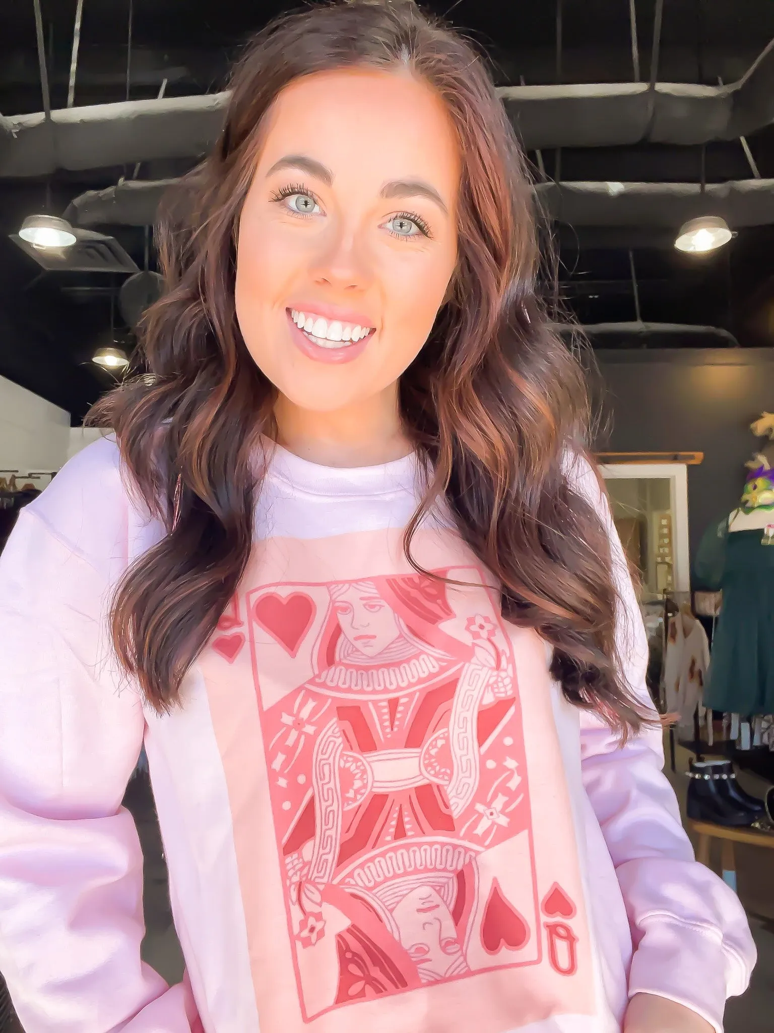 Queen of Pink Hearts Graphic Sweatshirt