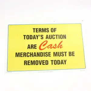 "Terms Are Cash" - 11" x 17" Laminated Sign
