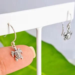 "Tiny Tortuga" .75" Earrings - Sterling
