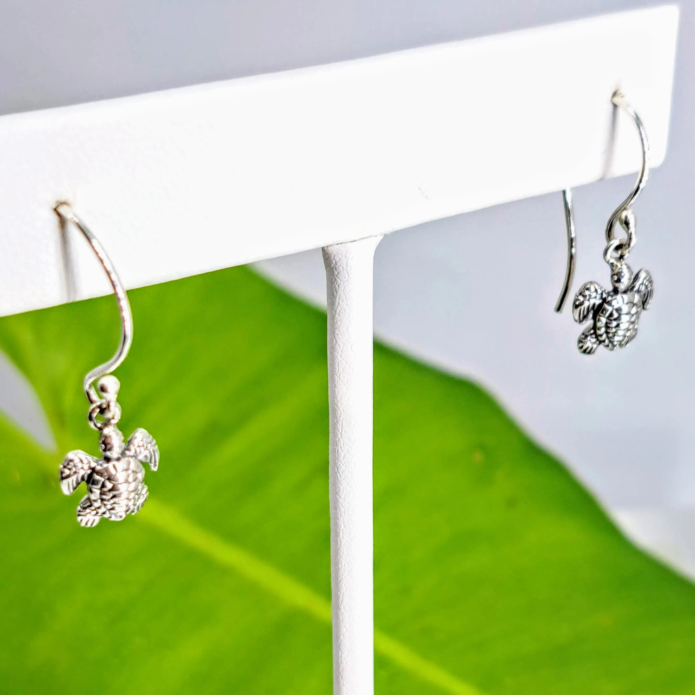 "Tiny Tortuga" .75" Earrings - Sterling