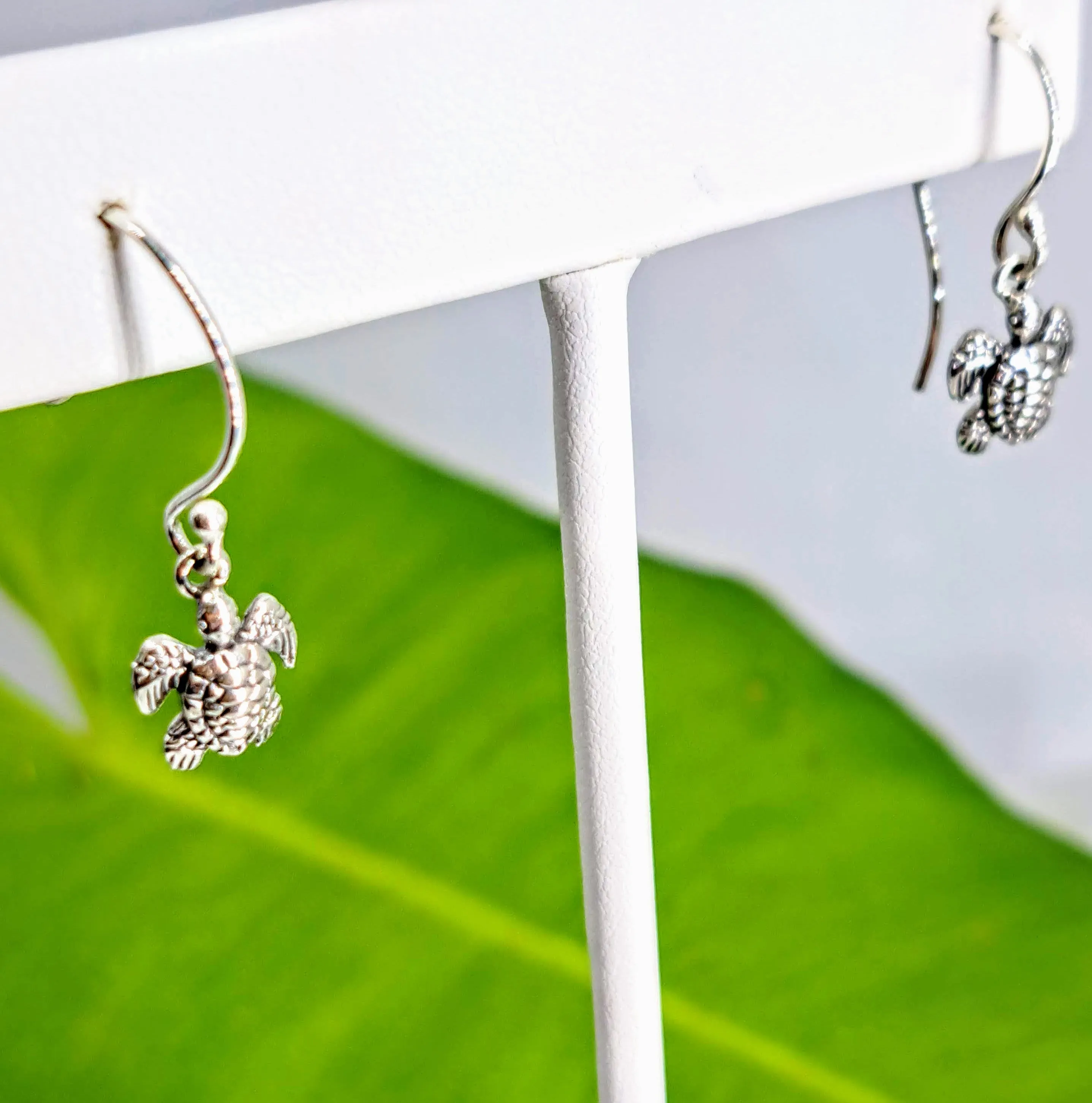 "Tiny Tortuga" .75" Earrings - Sterling