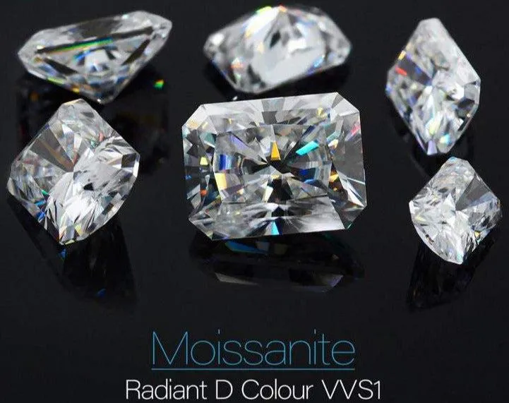 Radiant Cut Loose Moissanite | White D Color VVS1 | With Certificate