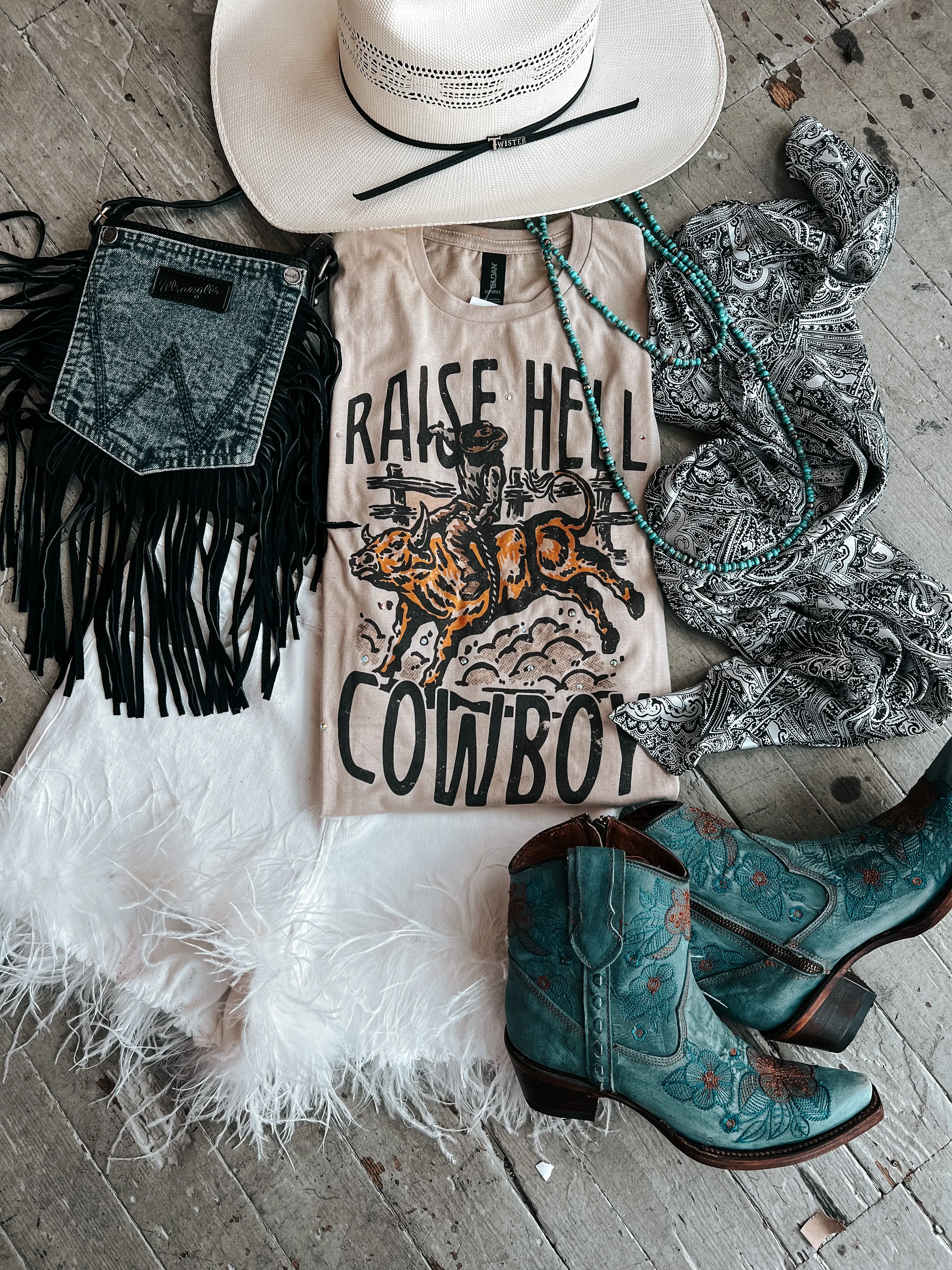 Raising Hell Rhinestone Tee