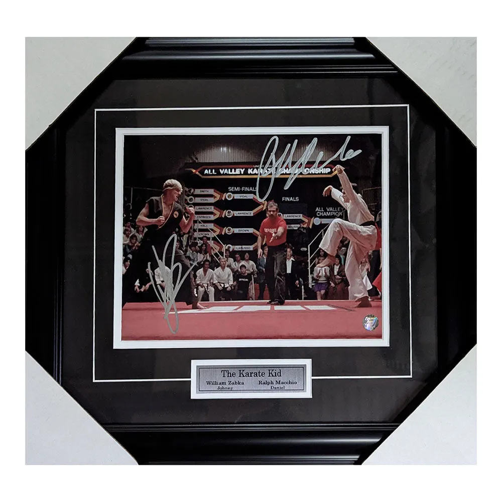 Ralph Macchio/William Zabka Framed Autographed "Karate Kid" 8X10 Photo